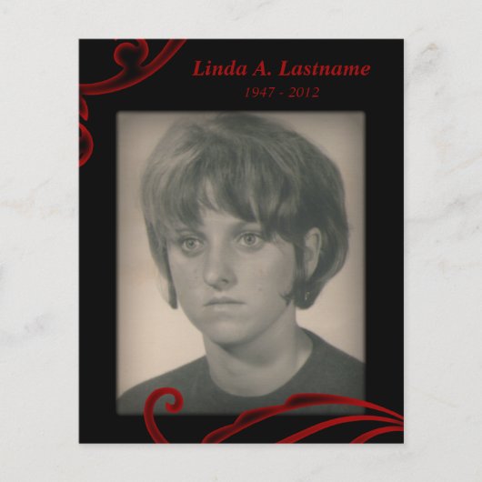 cartes commémoratives rouge flourish (Devant)