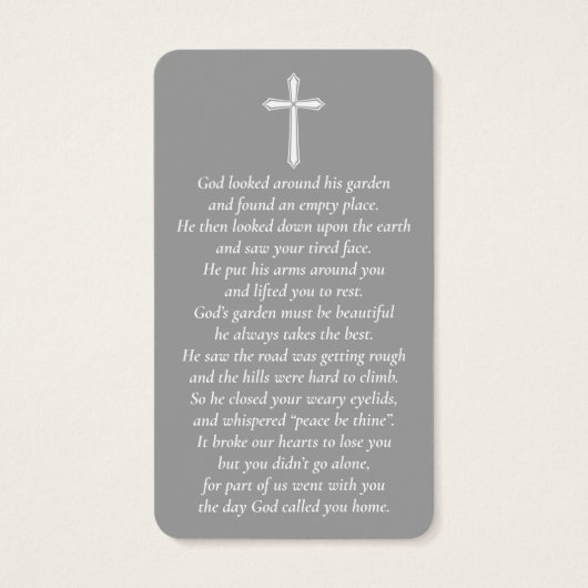 Cartes commémoratives simples et personnalisées (Dos)