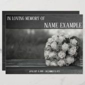 Cartes commémoratives Un bouquet de roses blanches (Devant / Derrière)