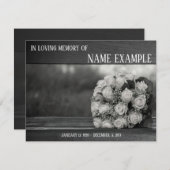 Cartes commémoratives Un bouquet de roses blanches (Devant / Derrière)