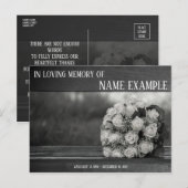 Cartes commémoratives Un bouquet de roses blanches (Devant / Derrière)