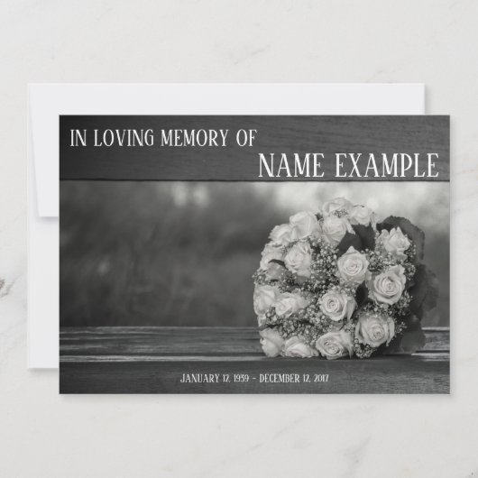 Cartes commémoratives Un bouquet de roses blanches (Devant)