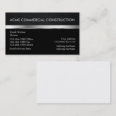 Cartes commerciales de contact de construction (Devant / Derrière)
