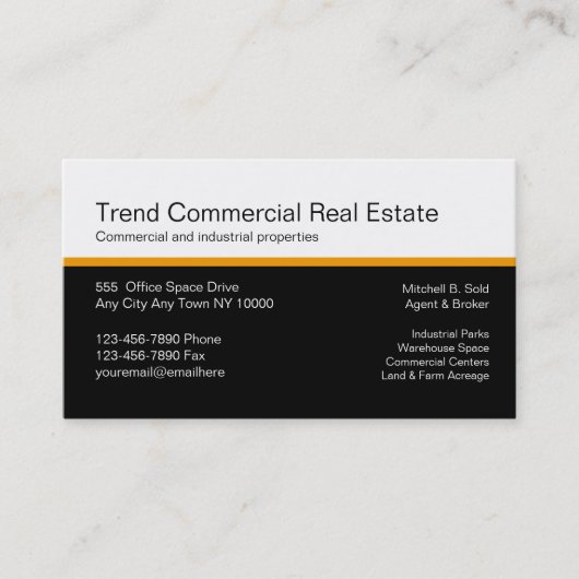Cartes commerciales d'entreprise immobilière (Devant)