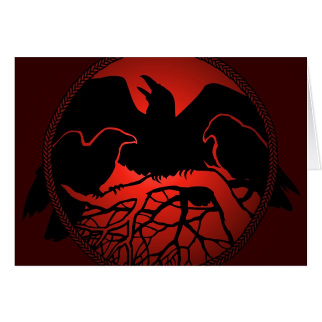 Cartes corbeaux personnalisées Cartes d'art Cool C (Devant horizontal)