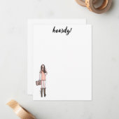 Cartes cowgirl en illustration de mode (Devant/Arrière en situation)