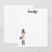 Cartes cowgirl en illustration de mode (Devant / Derrière)