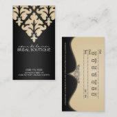 Cartes crèmes de rendez-vous de damassé de diamant (Devant / Derrière)