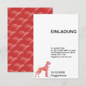 Cartes d’invitation Doggen (Devant / Derrière)