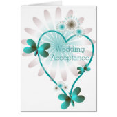 Cartes d'acceptation du mariage Coeurs papillons (Devant)
