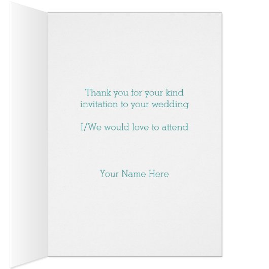 Cartes d'acceptation du mariage Coeurs papillons (Intérieur (Droit))