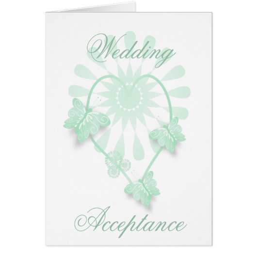 Cartes d'acceptation du mariage Coeurs papillons (Devant)