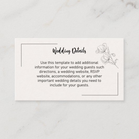 Cartes d'accompagnement Beige Elegance (Devant)