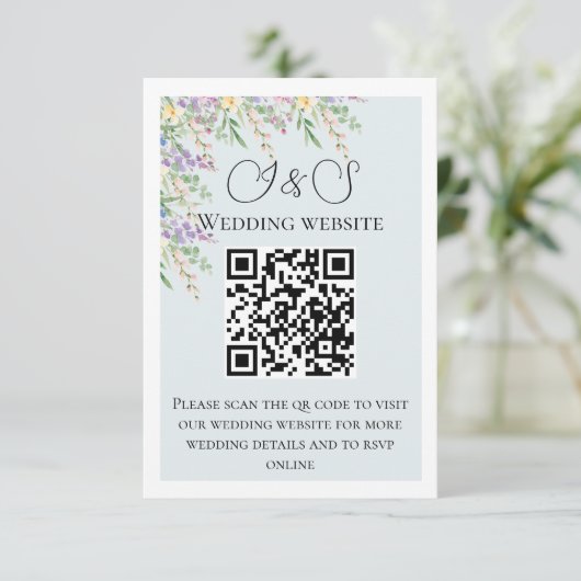 Cartes d'accompagnement de code QR pour un mariage (Debout devant)