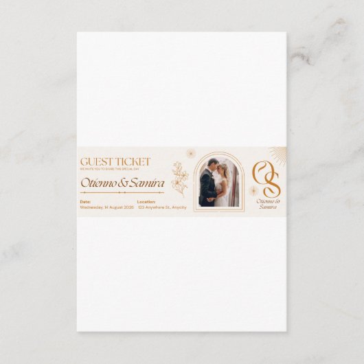 Cartes d'accompagnement de mariage (Devant)