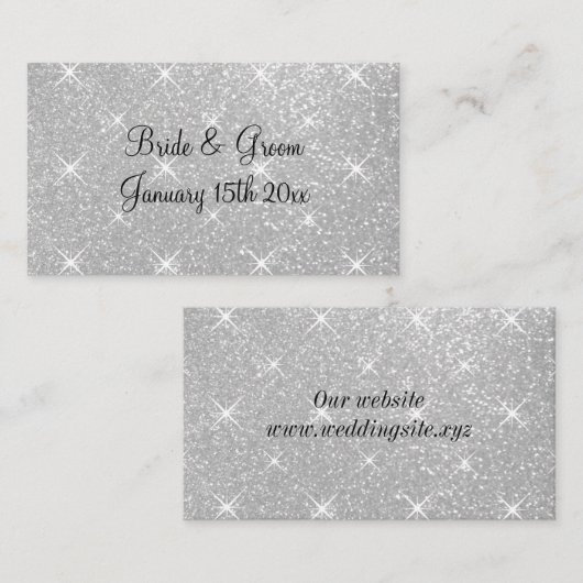 Cartes d'accompagnement de mariage à paillettes ar (Devant / Derrière)