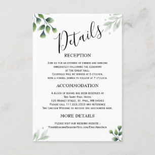Cartes d'accompagnement de mariage minimaliste ave