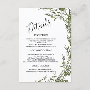 Cartes d'accompagnement de mariage minimaliste ave
