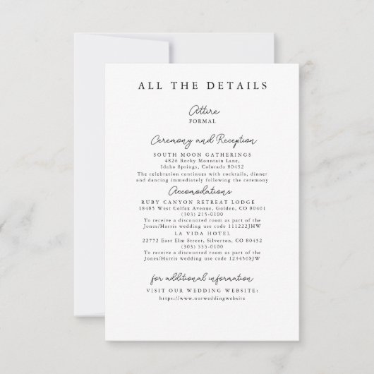 Cartes d'accompagnement de mariage modernes et sim (Devant)