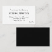 Cartes d'accompagnement de réception de mariage en (Devant / Derrière)
