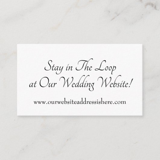Cartes d'accompagnement de site web de mariage Sta (Devant)