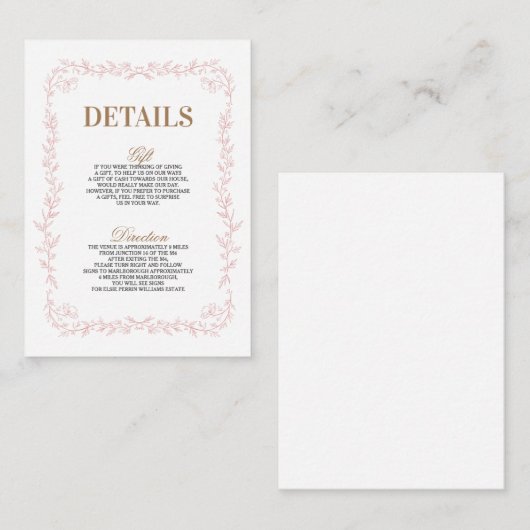 Cartes d'accompagnement Madeline Classique (Devant / Derrière)