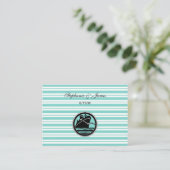 Cartes d'accompagnement Rayure Bleue Blanche Navir (Debout devant)
