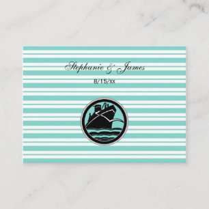 Cartes d'accompagnement Rayure Bleue Blanche Navir