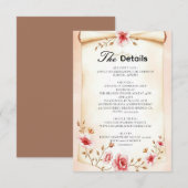 Cartes d'accompagnement rose blush  (Devant / Derrière)