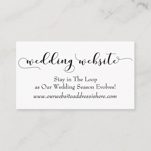 Cartes d'accompagnement « Site Web de Mariage » po (Devant)