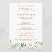 Cartes d'accueil de l'hôtel Gold White Flower Mari (Dos)