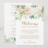 Cartes d'accueil de l'hôtel Gold White Flower Mari (Devant / Derrière)