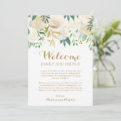 Cartes d'accueil de l'hôtel Gold White Flower Mari (Debout devant)