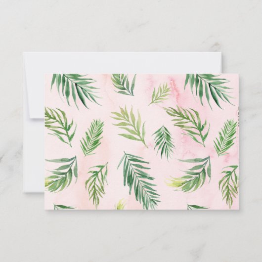 Cartes d'accueil de mariage des Feuilles tropicaux (Dos)