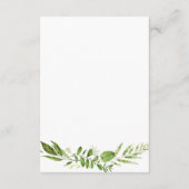 Cartes d'accueil de mariage vert rustique verdure (Dos)