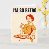 CARTES D'ACCUEIL FUNNY RETRO HOUSEWIFE (Fleur jaune)