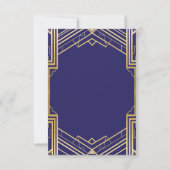 Cartes d'accueil Gatsby Art Déco Gold Wedding (Dos)
