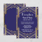 Cartes d'accueil Gatsby Art Déco Gold Wedding (Devant / Derrière)