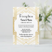 Cartes d'accueil Gatsby Art Déco Gold Wedding (Debout devant)