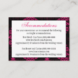 Cartes d'accueil Mariage damassé Rose