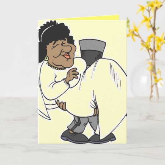 CARTES D'ACCUEIL MARIAGE FUNNY - CARTES AFRO-AMÉRI (Fleur jaune)