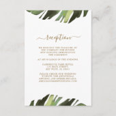 Cartes d'accueil pour mariage tropical Palm Leaf (Devant)