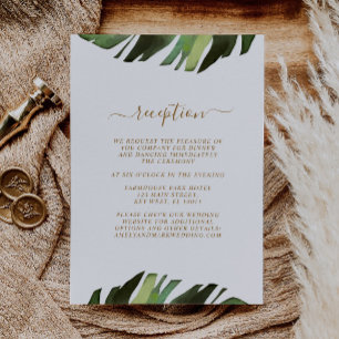 Cartes d'accueil pour mariage tropical Palm Leaf