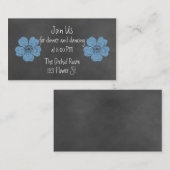Cartes d'accueil Wild Blue Rose Chalkboard (Devant / Derrière)