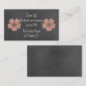 Cartes d'accueil Wild Peach Roses Chalkboard (Devant / Derrière)