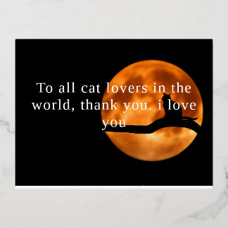 Cartes d'Action de grâce Amoureux de les chats dan