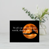 Cartes d'Action de grâce Amoureux de les chats dan (Debout devant)