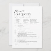 Cartes d'activité de jeu de citations d'amour de f (Devant)