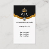 Cartes d'adhésion de VIP (Devant)