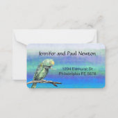 cartes d'adresse de perroquet vert (Devant)